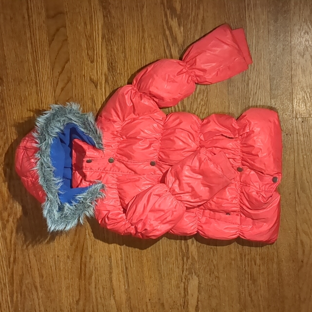 Pumpkin patch down parka with faux fur hood
